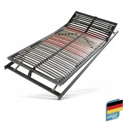 Lattenrost BECO "Tech Ultraflach KF", schwarz (naturbelassen, foliert), B:80cm H:4,5cm L:200cm, Lattenroste, 7 Liegezonen, geringe Bauhöhe