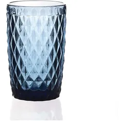 Geprägtes blaues Vintage-Highball-Glas 35cl (6 Stück)