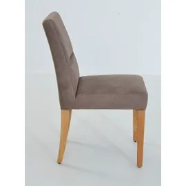 K+W Komfort & Wohnen "GOBY", braun (schlamm, wildeiche natur), B:49cm T:66cm, Stühle, 4-Fuß-Holzstuhl in Wildeiche geölt, mit hochwertiger Polsterung