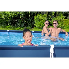 BESTWAY Steel Pro Frame Pool ohne Pumpe 300 x 201 x 66 cm, dunkelblau, eckig