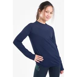 Laufshirt langarm Kinder atmungsaktiv - Skincare dunkelblau/grau Gr. 164 - 14 Jahre