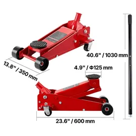 Vevor Rangierwagenheber Stahl 13–50 cm rot 3 t Tragkraft