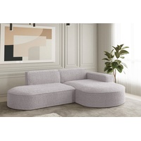 Fun Möbel Ecksofa Designersofa PALMA XS in Stoff Ascot Rose Ottomane Rechts - Schwarz