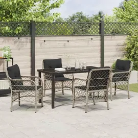 vidaXL Garten Essgruppe 5-tlg. Hellgrau