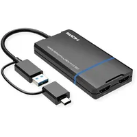 Value USB Display Adapter, USB Typ A+C - 2x
