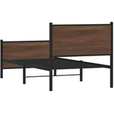 vidaXL Metallbett ohne Matratze Braun Eichen-Optik 140x190 cm