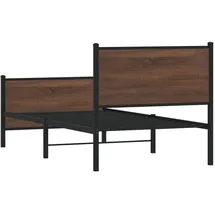 vidaXL Metallbett ohne Matratze Braun Eichen-Optik 140x190 cm