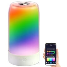 Luminea Home Control Smarte Stimmungsleuchte mit RGB-IC-LEDs, 15 Modi, WLAN, App, weiß