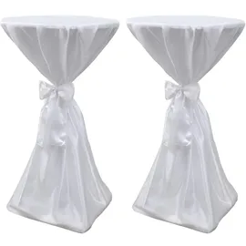deluke Tischhusse 2er Set Weiß 80 x 80 cm