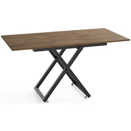 WFL GROUP Axen Braun Eiche 120-160 x 80 x 38-75 cm