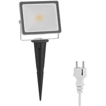 ledscom.de LED Gartenstrahler Aluminium 9,0 cm inkl. Erdspieß & Stecker weiß