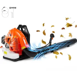 Vevor Laubbläser als Rucksack, 79 CC 2-Takt Benzin-Laubbläser mit 3-Liter-Kraftstofftank, 930 CFM Luftvolumen, 184 MPH Geschwindigkeit, ideal für Rasenpflege, Laubreinigung und Schneeräumung