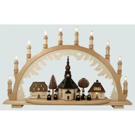 Lenk und Sohn Schwibbogen Lichterbogen Seiffener Kirche beige/weiß 230V