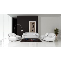 JVmoebel Sofa Ledersofa Couch Sofagarnitur 3+2 Sitzer Design Modern weiß