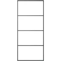 vidaXL Schiebetür Aluminium und ESG Glas 90x205 cm Schwarz