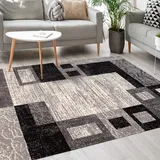Mazovia Modern Teppich - Kurzflor - Teppich für Wohnzimmer, Schlafzimmer, Esszimmer - ÖKO-TEX Wohnzimmerteppich, Robust und pflegeleicht, Niedrige Florhöhe – Teppiche - grau 160 x 220 cm