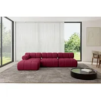 altdecor Ecksofa modulares Sofa Razon-L2 - 285x160x70 cm Bordeauxrot Velours