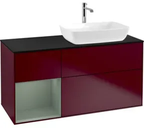 V&B Waschtischunterschrank Wandbeleuchtung Finion 120cm, Pl bla m, Reg Oli. m Lac, Peo m