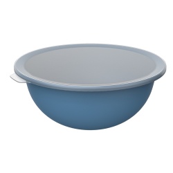 Rotho CARUBA Schüssel mit Deckel, 4,8 Liter, Salatschüssel ideal um Speisen zuzubereiten und frisch zu halten, Farbe: horizon blue