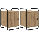 vidaXL Nachtschrank Artisan-Eiche 2 x 40 x 40 cm Braun