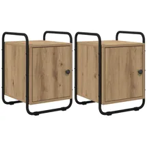 vidaXL Nachtschrank Artisan-Eiche 2 x 40 x 40 cm Braun
