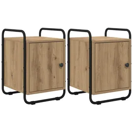vidaXL Nachtschrank Artisan-Eiche 2 x 40 x 40 cm Braun