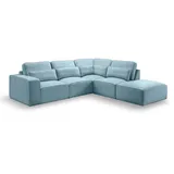 xonox Eckcouch Webstoff 3-Sitzer Hellblau