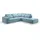 xonox Eckcouch Webstoff 3-Sitzer Hellblau
