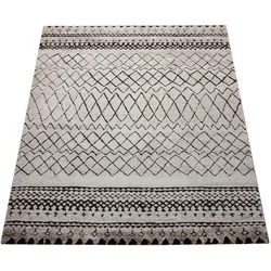 Paco Home Teppich »Nomaden 835«, rechteckig, 17 mm Höhe, Kurzflor, Gabbeh Design, Rauten Muster Paco Home beige B: 80 cm   1 St.