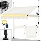 tillvex Klemmmarkise tillvex Balkonmarkise Markise Klemmmarkise Sonnenmarkise Handkurbel beige|braun 120 cm x 300 cm x 200 cm