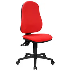 Topstar Bürostuhl Point 60, 8160G21 Stoff rot, Gestell schwarz