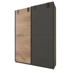 Schwebetüren-Kleiderschrank Nolan Eiche H:198cm/B:135cm/T:64cm industrial