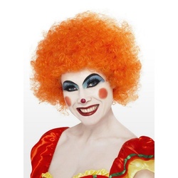 Smiffys Kostüm-Perücke Clown orange, Orangefarbenes Clownskostüm Zubehör orange
