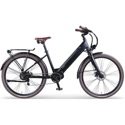 E-Bike EGO MOVEMENT "City 25 Julia Wave 45 cm Schwarz 28"" Gr. 45, schwarz, E-Bikes, 45cm, 28 Zoll (71,12cm), Pedelec, Elektrofahrrad für Damen u. Herren