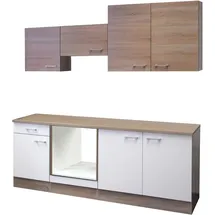 flexwell classic Küchenzeile Florida 210 cm Weiß - Sonoma Eiche