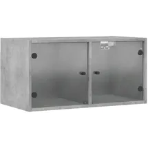 vidaXL Wandschrank mit Glastüren Betongrau 68,5x37x35 cm