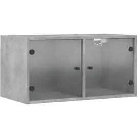 vidaXL Wandschrank mit Glastüren Betongrau 68,5x37x35 cm