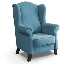 beautysofa Ohrensessel LEONARDO Polyester 88 x 118 x 86 cm Blau