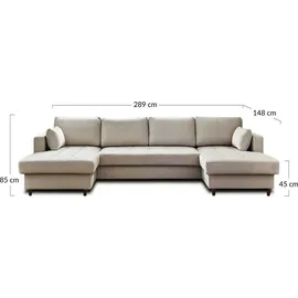 best mobilier Anna, Ecksofa 7 Sitz(e) Beige