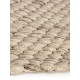 carpetfine Sina beige (dunkelbeige), H:14mm Ø:150cm, Wolle, Teppiche, grobe Struktur, Zeitloses Design, reine Wolle, Wohnzimmer