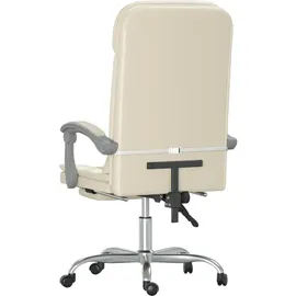 vidaXL Bürostuhl mit Massagefunktion Kunstleder Creme