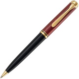 Pelikan Kugelschreiber Souverän K600, Schwarz-Rot, hochwertiger Drehkugelschreiber im Geschenk-Etui, 928713