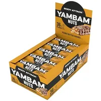 Body Attack YamBam Nuts Erdnussbutter Caramel Riegel 15 x 55 g