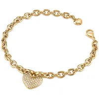GUESS JUBB05214JWYGS Damen-Armband Multi Heart Pavée Goldfarben 19,5 cm