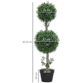 Homcom Künstlicher Buchsbaum 2er-Set groß 91,6 cm