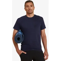 T-Shirt Herren sanftes Yoga natürliches Material - marineblau M