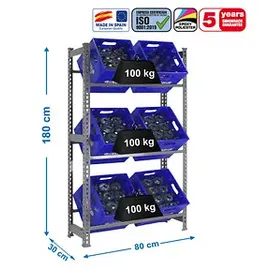 Simonrack Getränkekistenregal 180 x 80 x 30 cm Grau