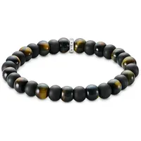 Thomas Sabo Armband Obsidian und Tigerauge Recyceltes 925 Silber A2196-806-11-L19 Größe 19 cm