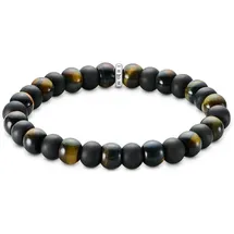 Thomas Sabo Armband Obsidian und Tigerauge Recyceltes 925 Silber A2196-806-11-L19 Größe 19 cm