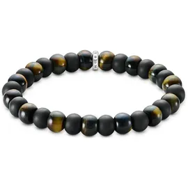 Thomas Sabo Armband Obsidian und Tigerauge Recyceltes 925 Silber A2196-806-11-L19 Größe 19 cm